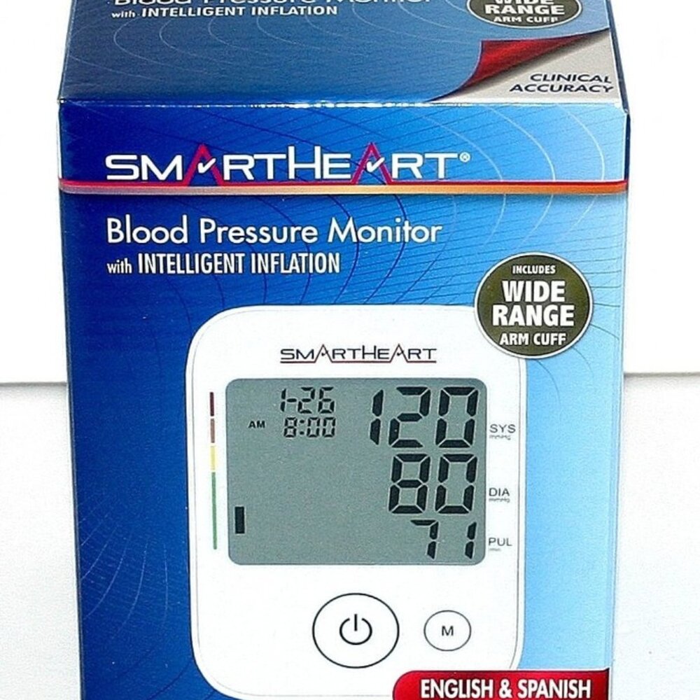 SmartHeart Blood Pressure Monitor with Intelligent Infatuation English & Spanish